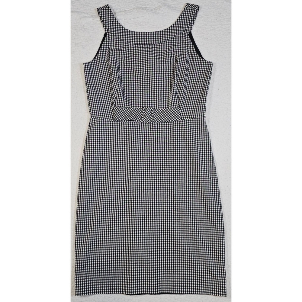 Calvin Klein Black and White Gingham Sheath Dress